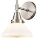 Caden LED 8 inch Satin Nickel Sconce Wall Light in White Glass