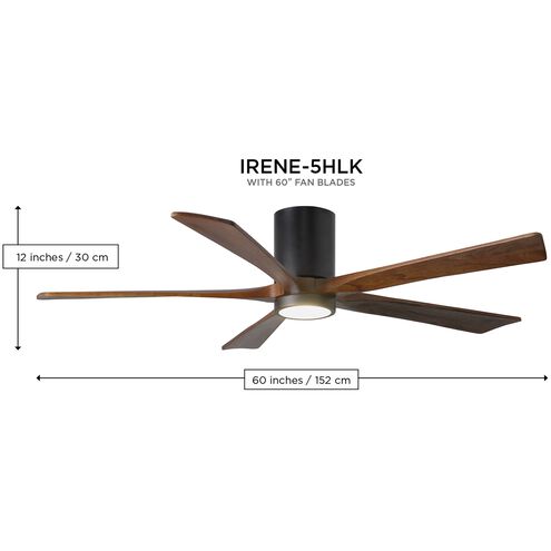 Atlas Irene-5HLK 60 inch Gloss White with Matte White Blades Ceiling Fan, Flush Mounted