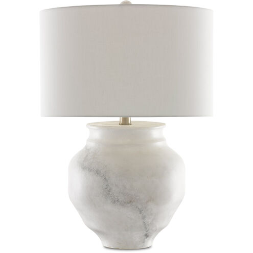Kalossi 29 inch 150.00 watt Painted White and Gray/Contemporary Silver Leaf Table Lamp Portable Light