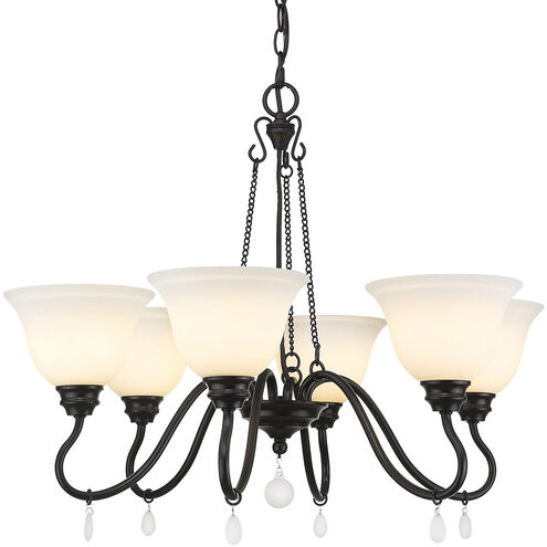 Donya 6 Light 28 inch Matte Black Chandelier Ceiling Light