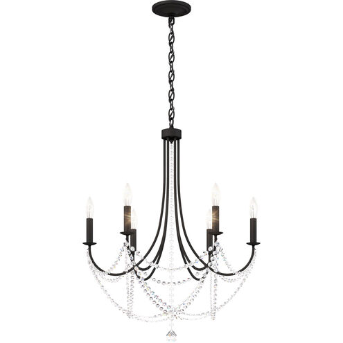 Verdana 6 Light Black Chandelier Ceiling Light in Optic