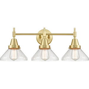 Caden LED 26 inch Satin Brass Bath Vanity Light Wall Light in Seedy Glass