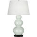 Triple Gourd 32.75 inch 150.00 watt Celadon Table Lamp Portable Light in Deep Patina Bronze
