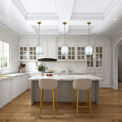 Dahlia 1 Light 11.5 inch Brushed Brass Pendant Ceiling Light