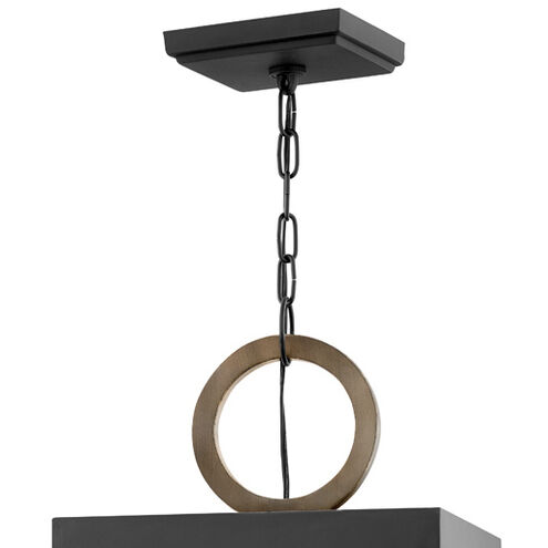 Open Air Porter LED 12 inch Black with Burnished Bronze Outdoor Hanging, Estate Series