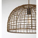 Bohemian 1 Light 18 inch Dark Rattan Pendant Ceiling Light