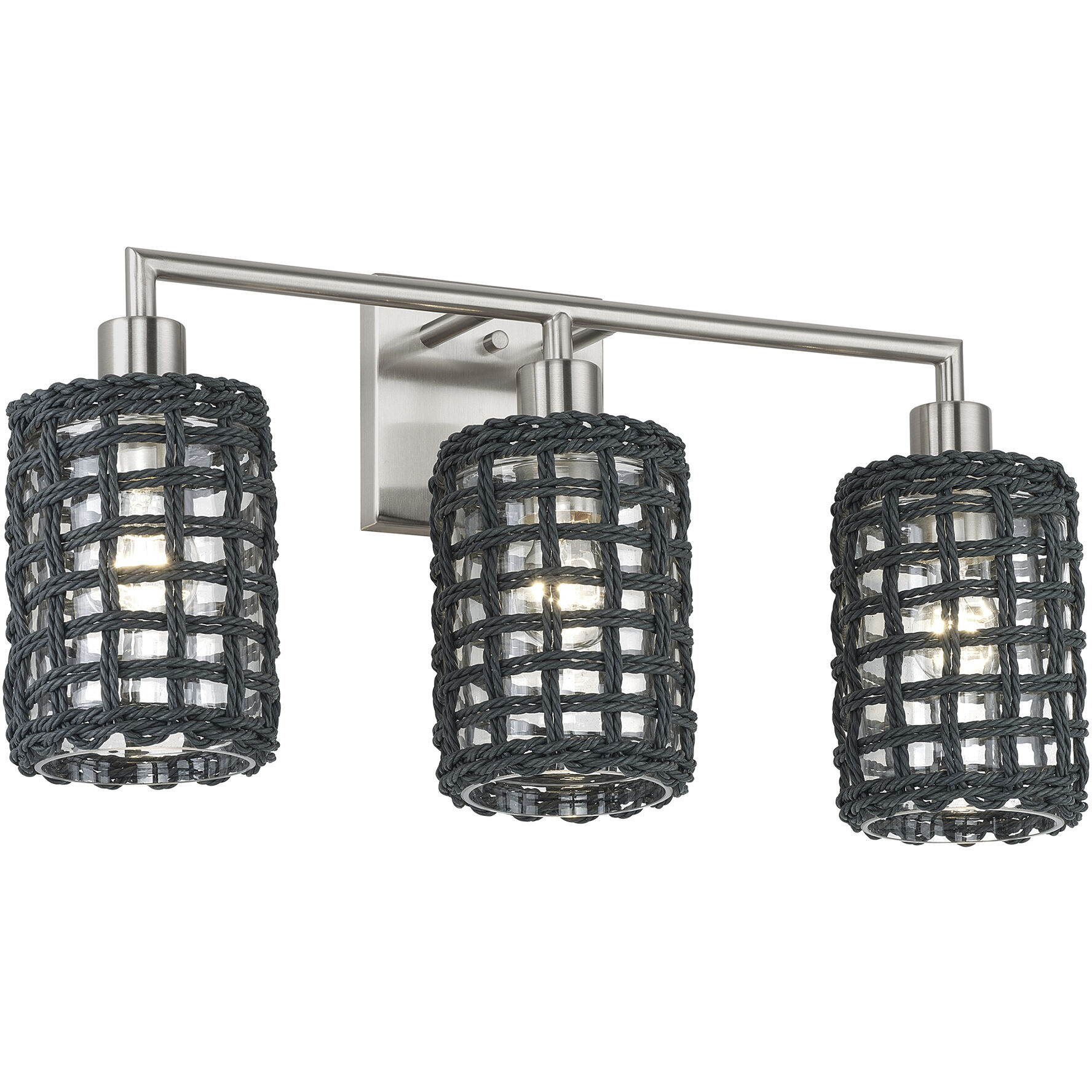 Twinewell 3 Light 23 inch Brushed Nickel Vanity Wall Sconce Wall Light