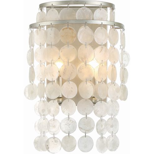 Brielle 2 Light 9 inch Antique Silver Sconce Wall Light