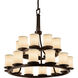 Textile 21 Light 33 inch Dark Bronze Chandelier Ceiling Light in Cream, Incandescent