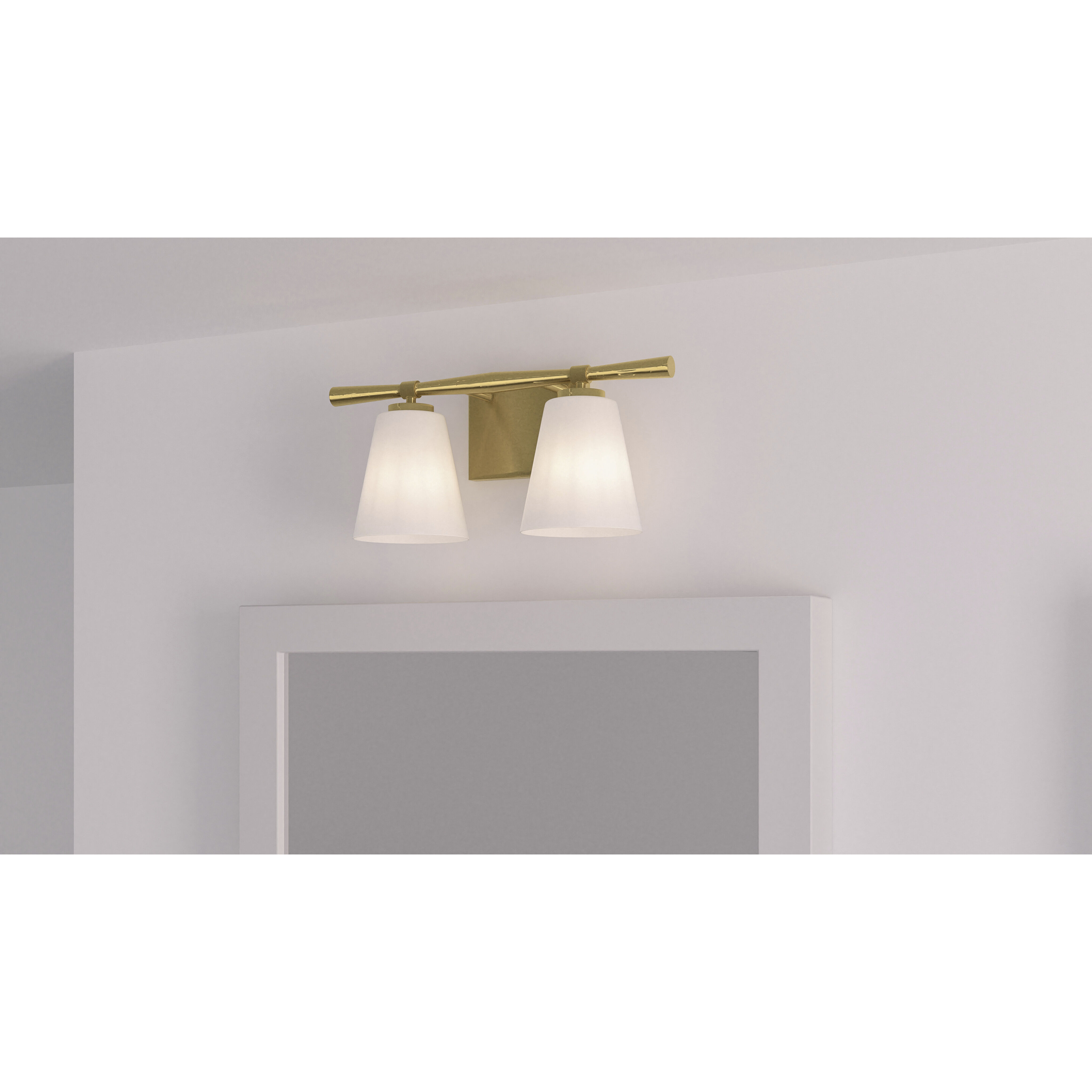 Brindley 2 Light 16 inch Aged Brass Bath Light Wall Light