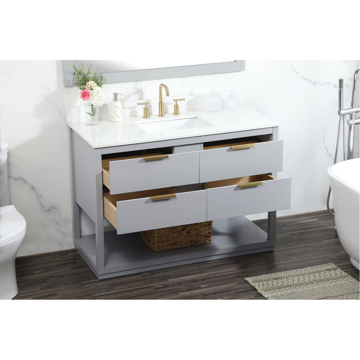 Larkin 48 X 22 X 34 inch Grey Vanity Sink Set