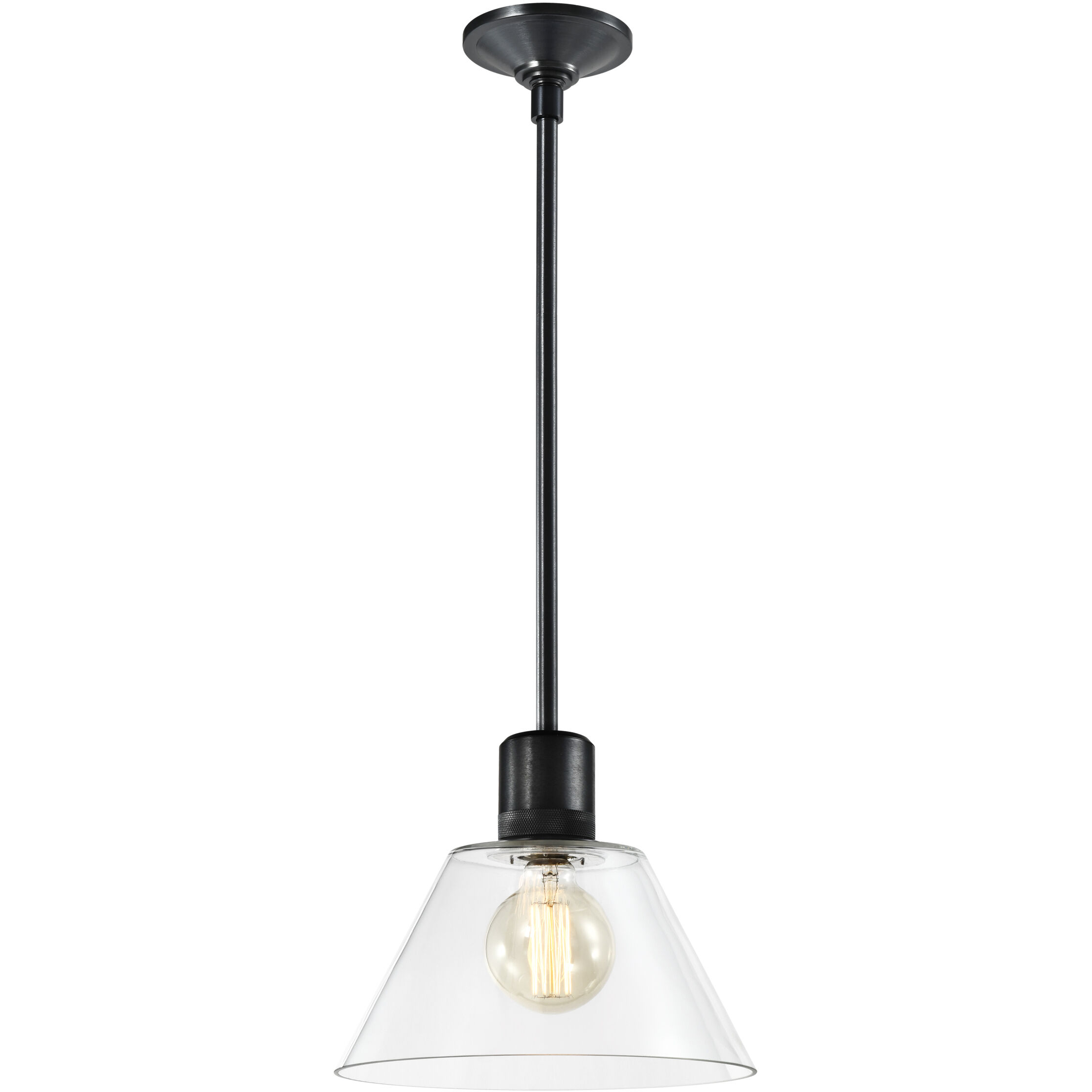 Zigrina 1 Light 11.75 inch Satin Brushed Black Pendant Ceiling Light