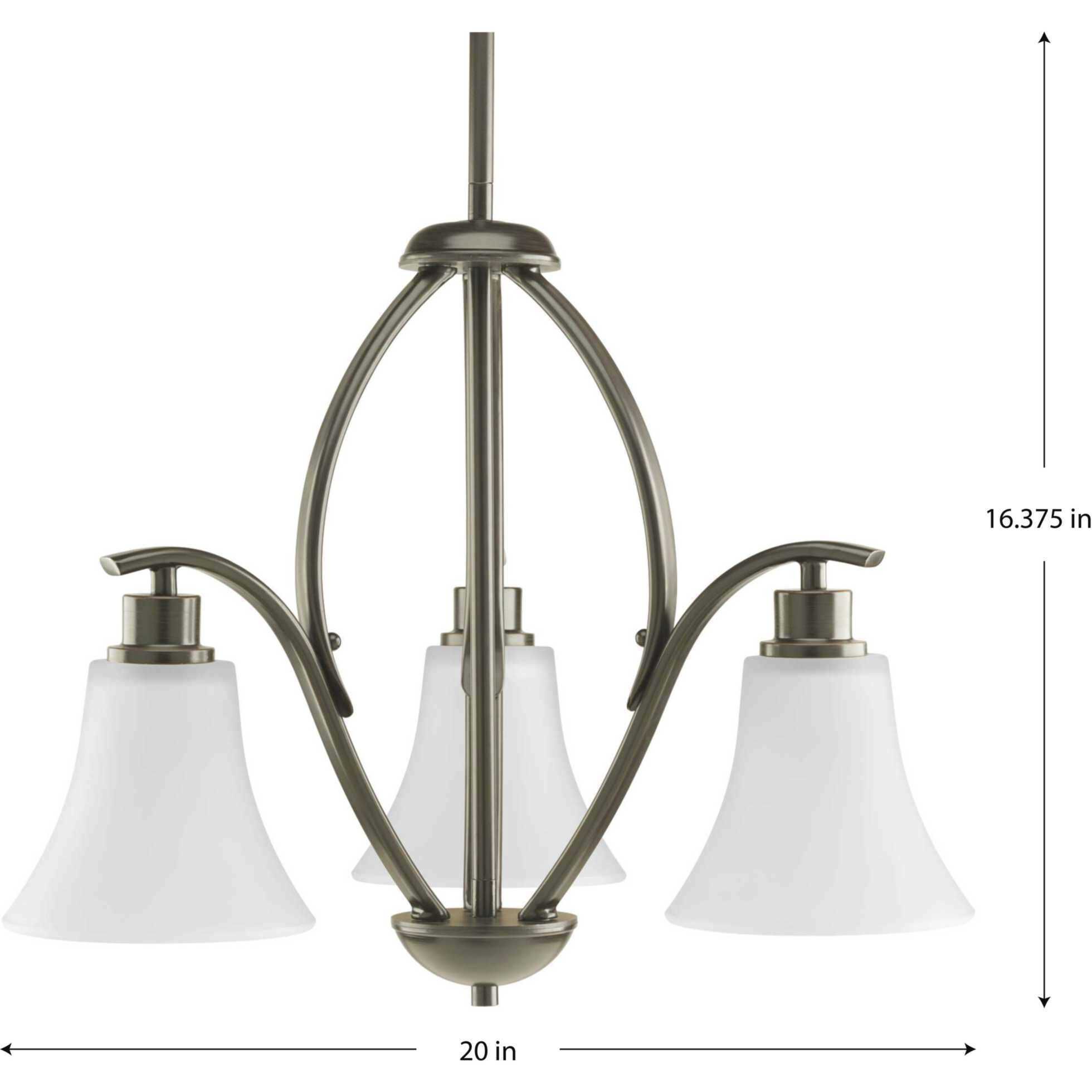 Joy 3 Light 20 inch Antique Bronze Chandelier Ceiling Light
