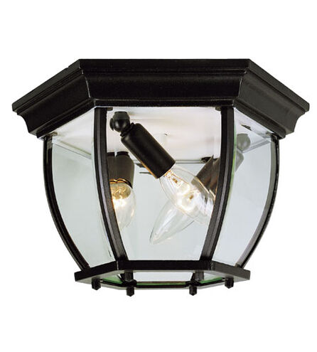 Angelus 3 Light 11 inch Black Outdoor Flushmount Lantern