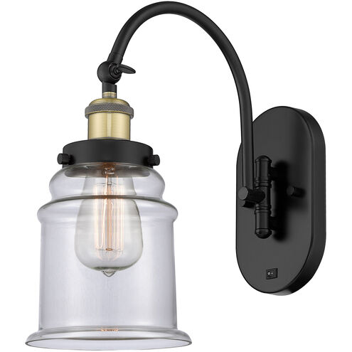 Franklin Restoration Canton LED 7 inch Black Antique Brass Sconce Wall Light