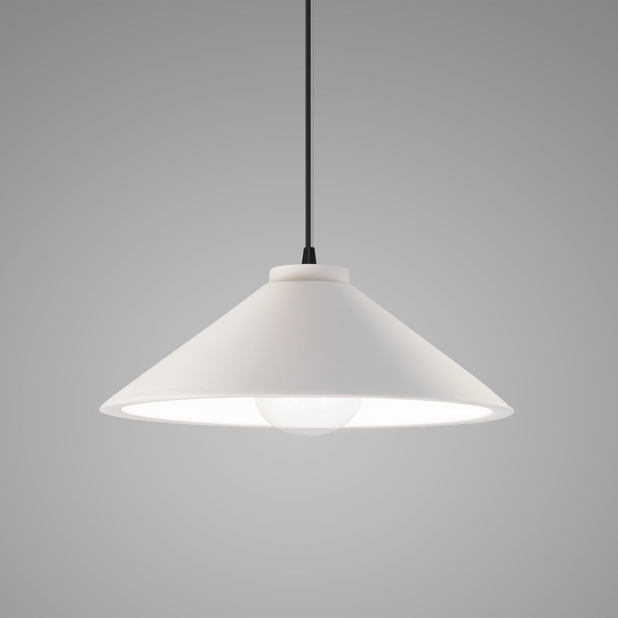 Radiance Collection LED 11.75 inch Bisque with Matte Black Pendant Ceiling Light