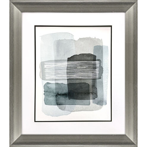 Up the Ladder Teal and Gray and Black and Multi Framed Art