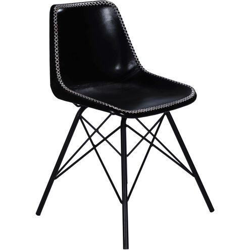 Inland Black Leather Accent Chair