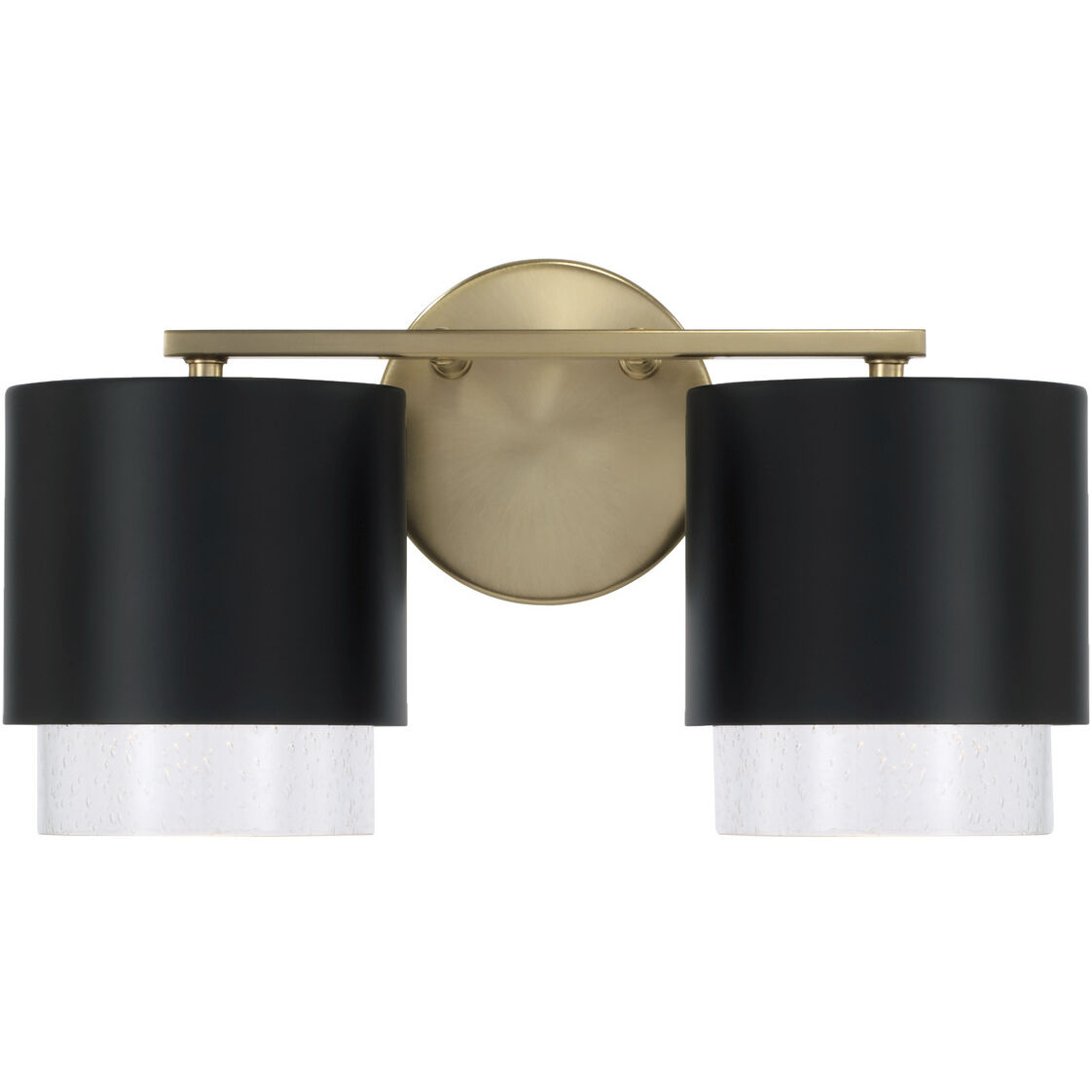 Weller 2 Light 15 inch Matte Brass and Black Vanity Light Wall Light