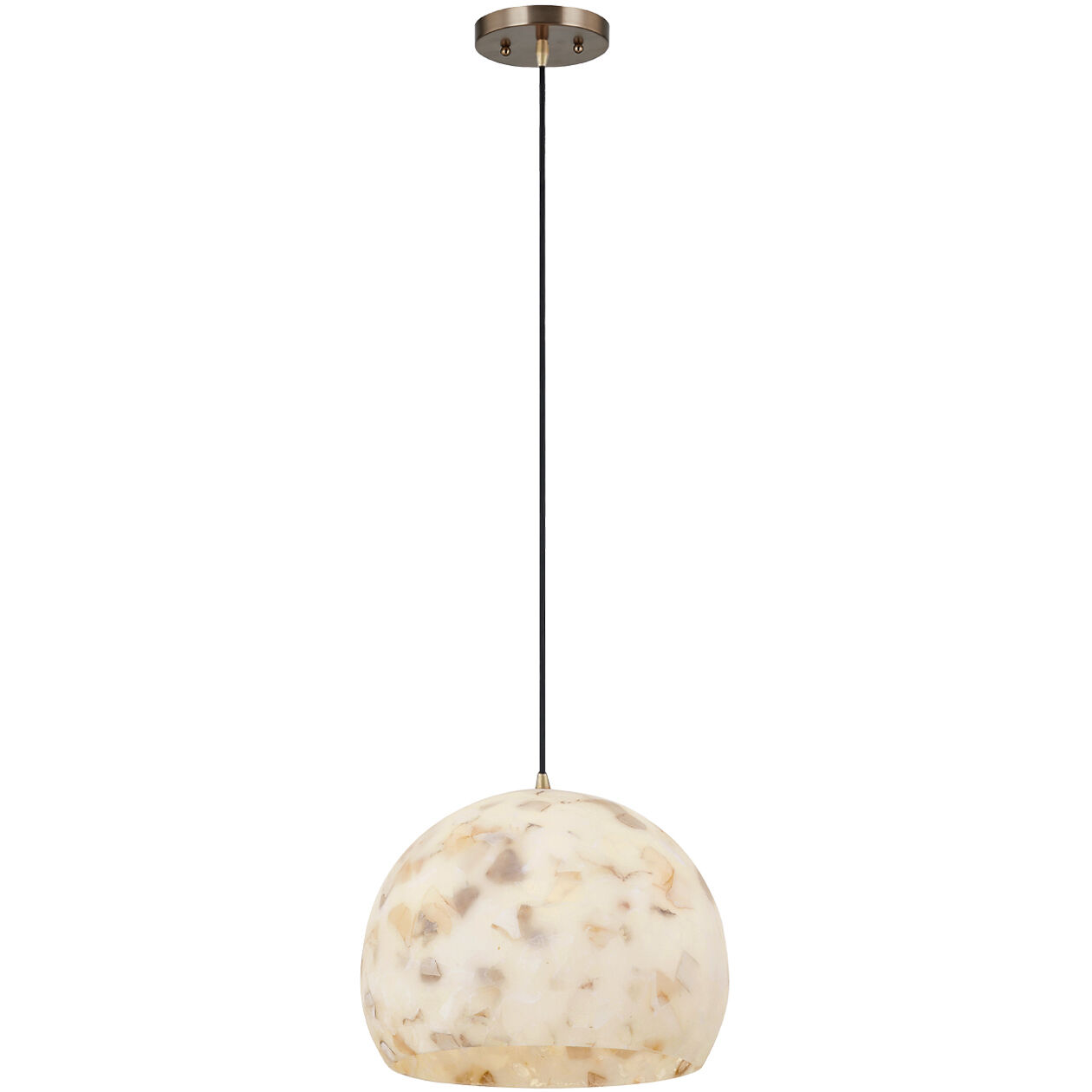 Alabaster Rocks Collection 1 Light 10 inch Brushed Brass Pendant Ceiling Light, Globe Family