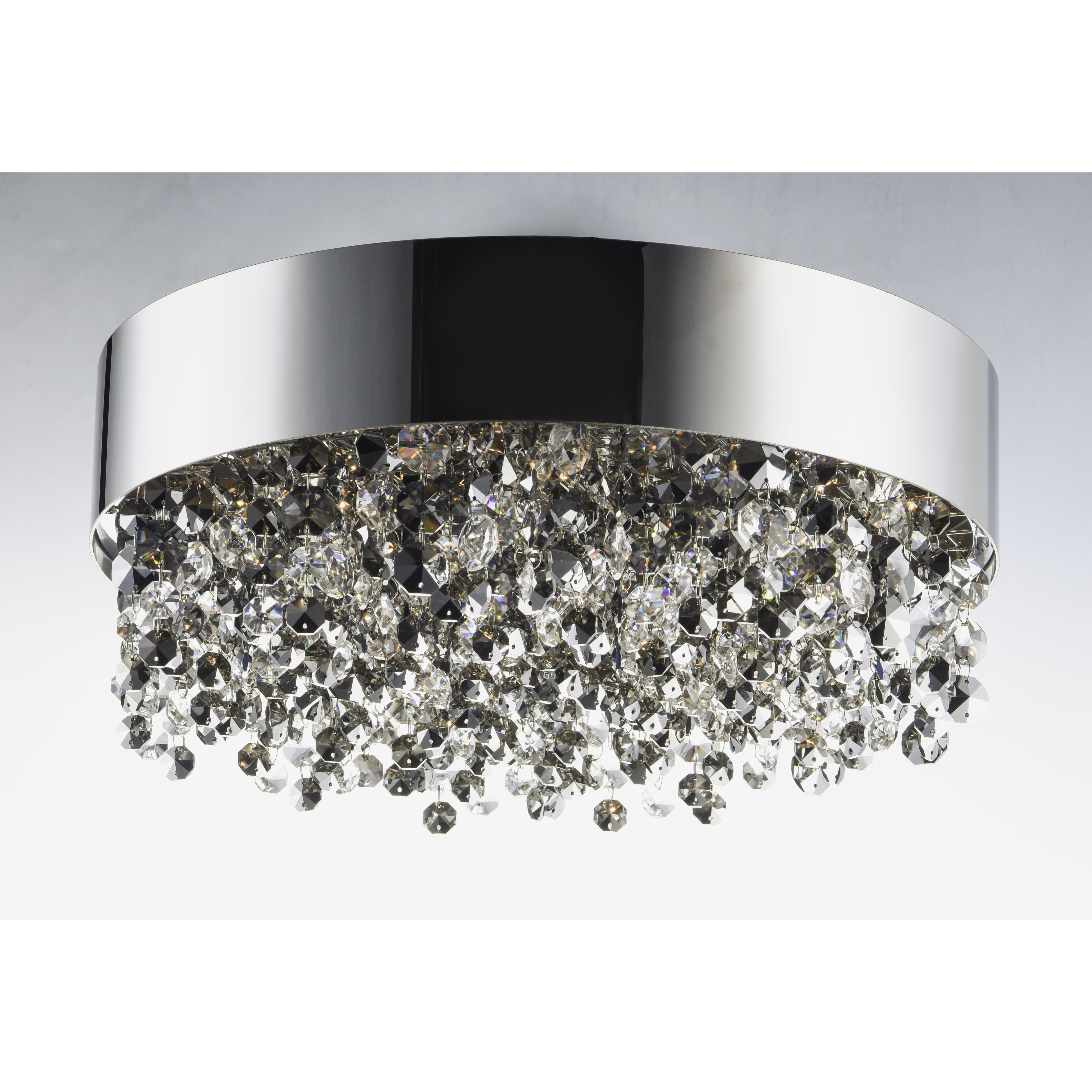 Mystic LED 16 inch Polished Chrome Flush Mount Ceiling Light in Mirror Smoke