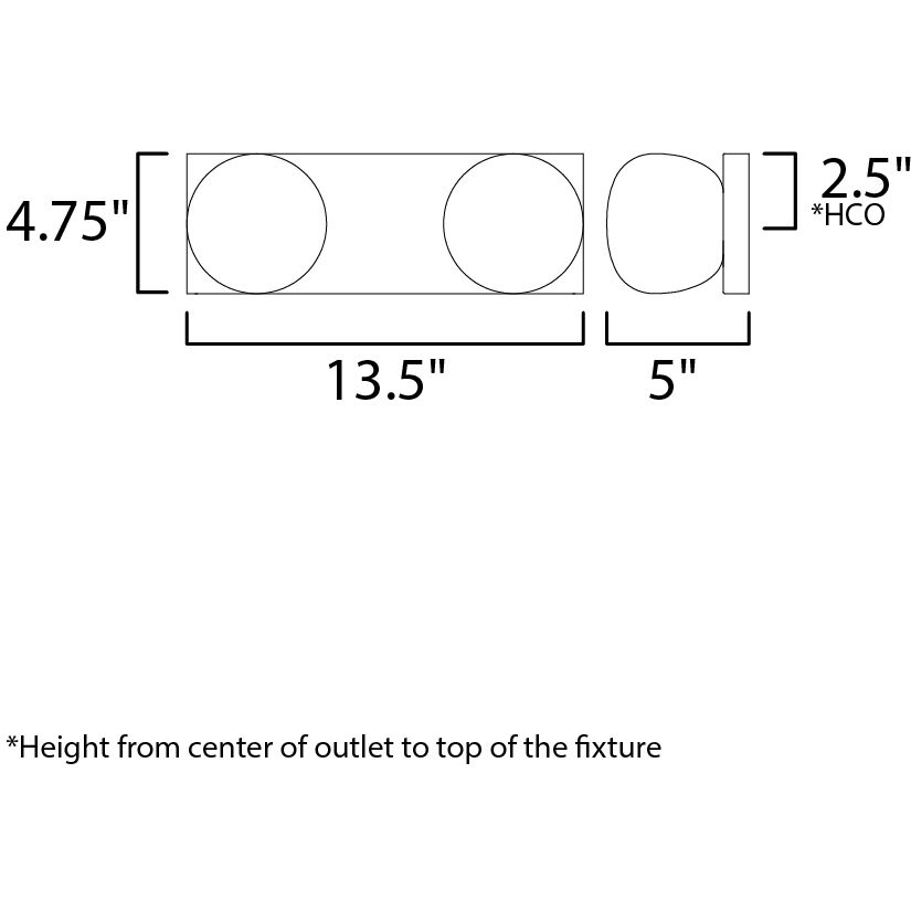 Pod LED 13.5 inch Black Bath Vanity Light Wall Light