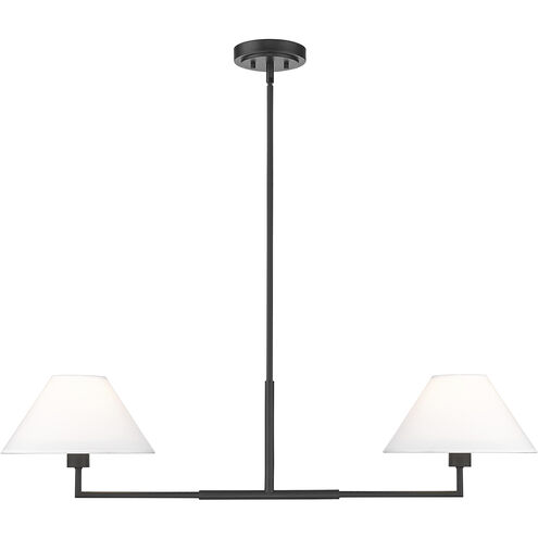 Leila 2 Light 12 inch Matte Black Chandelier Ceiling Light