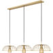 Valencia 3 Light 56 inch Modern Gold Linear Chandelier Ceiling Light