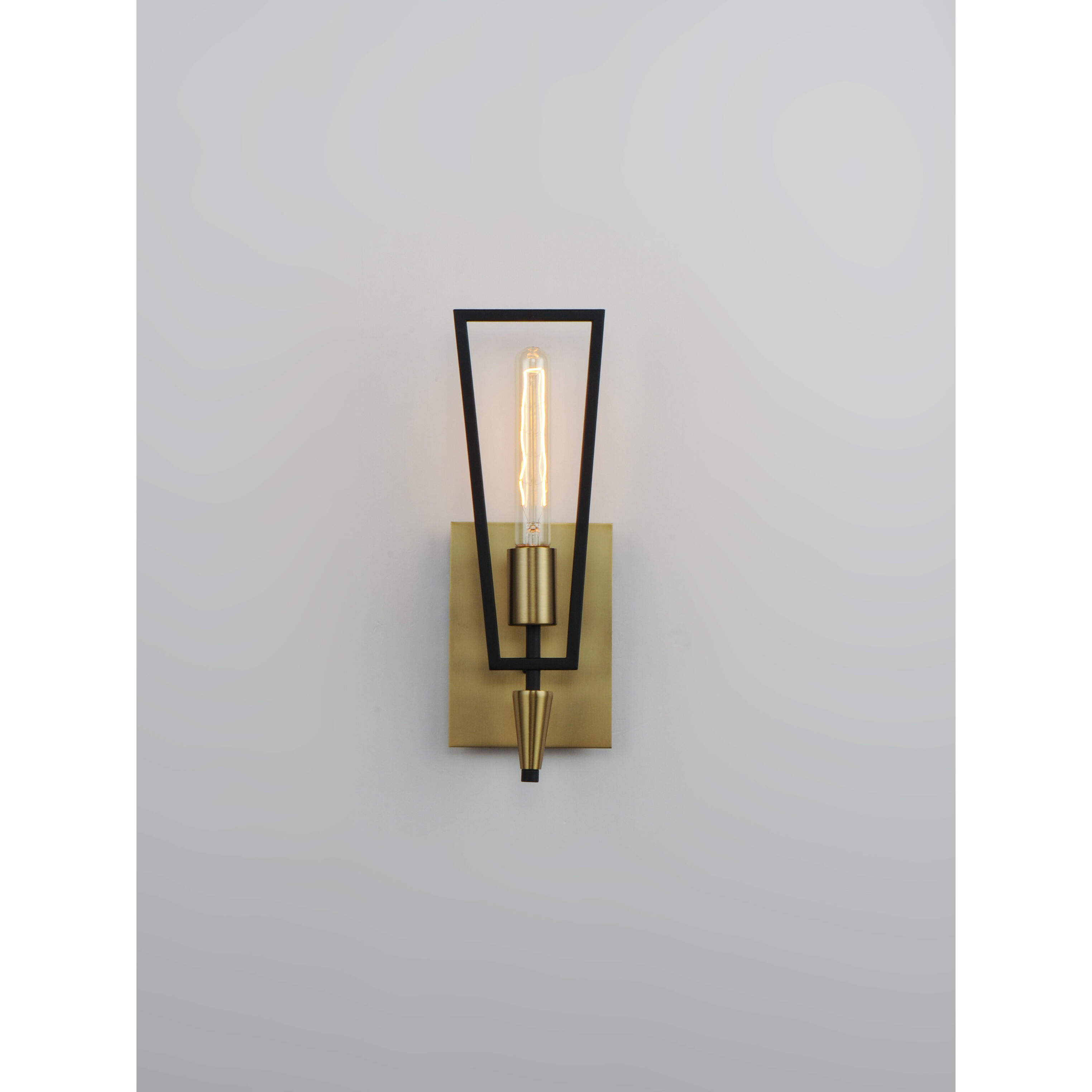 Wings 1 Light 5 inch Black/Satin Brass ADA Wall Sconce Wall Light