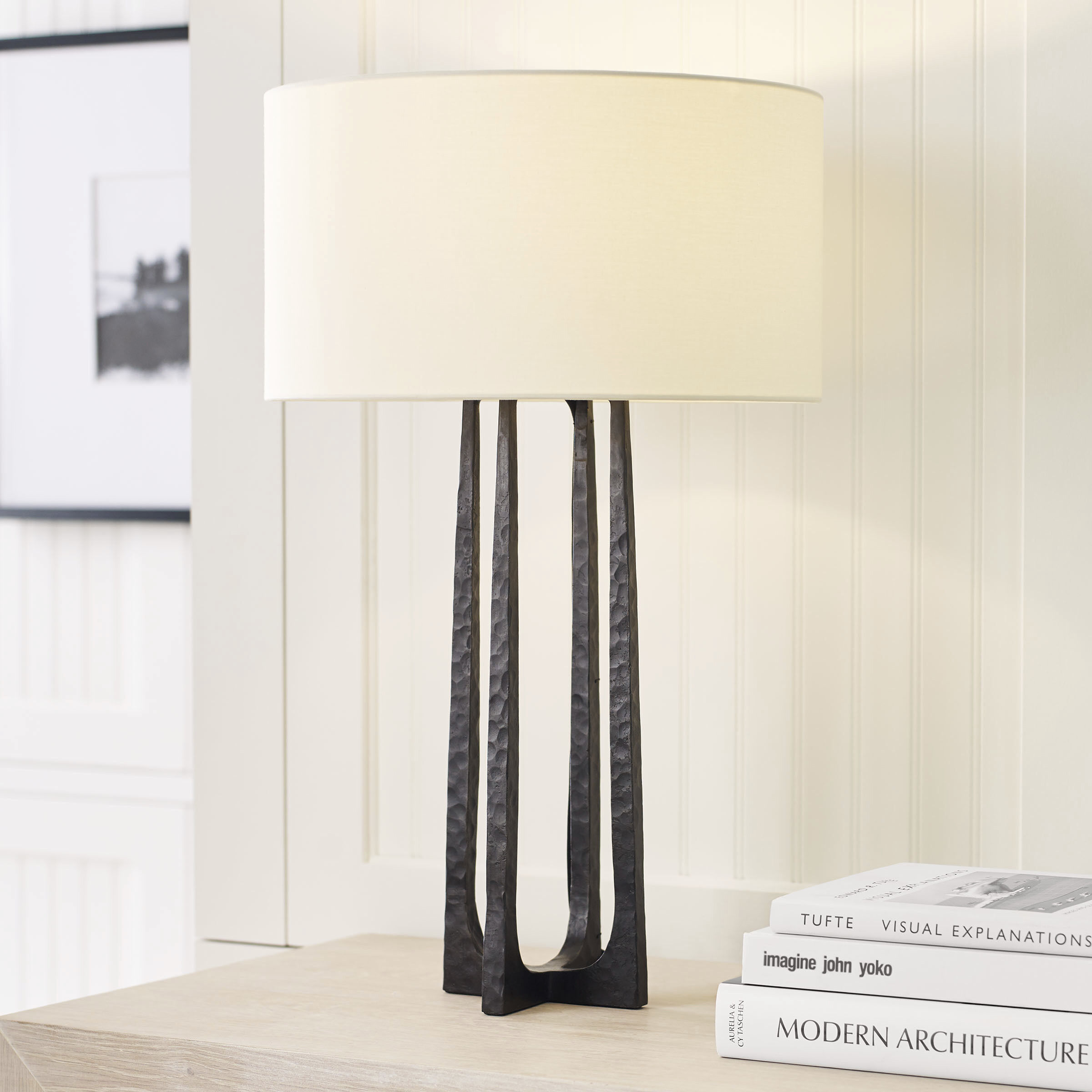 Ian K. Fowler Scala 26.25 inch 75 watt Aged Iron Table Lamp Portable Light in Linen