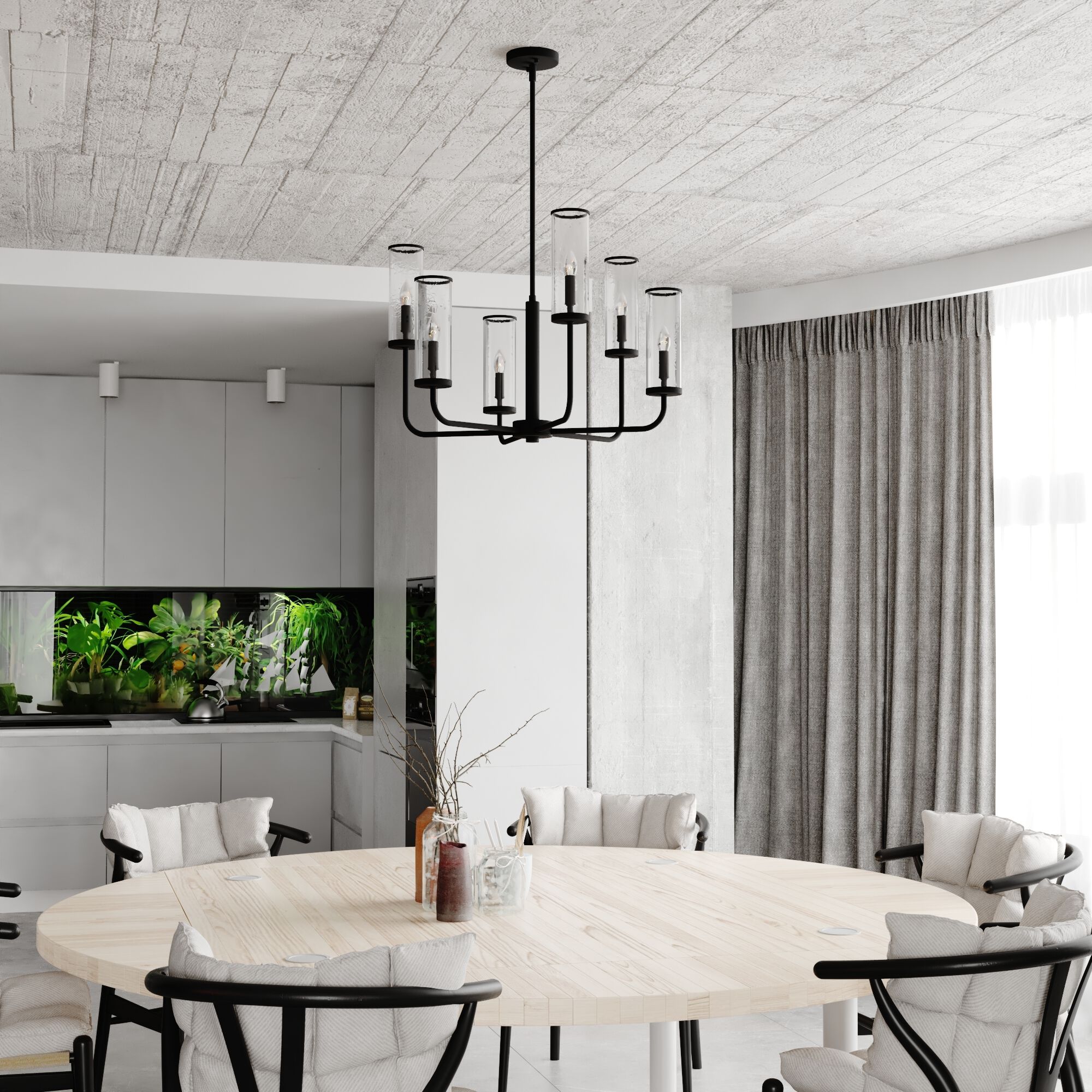 Glencoe LED 28 inch Matte Black Chandelier Ceiling Light