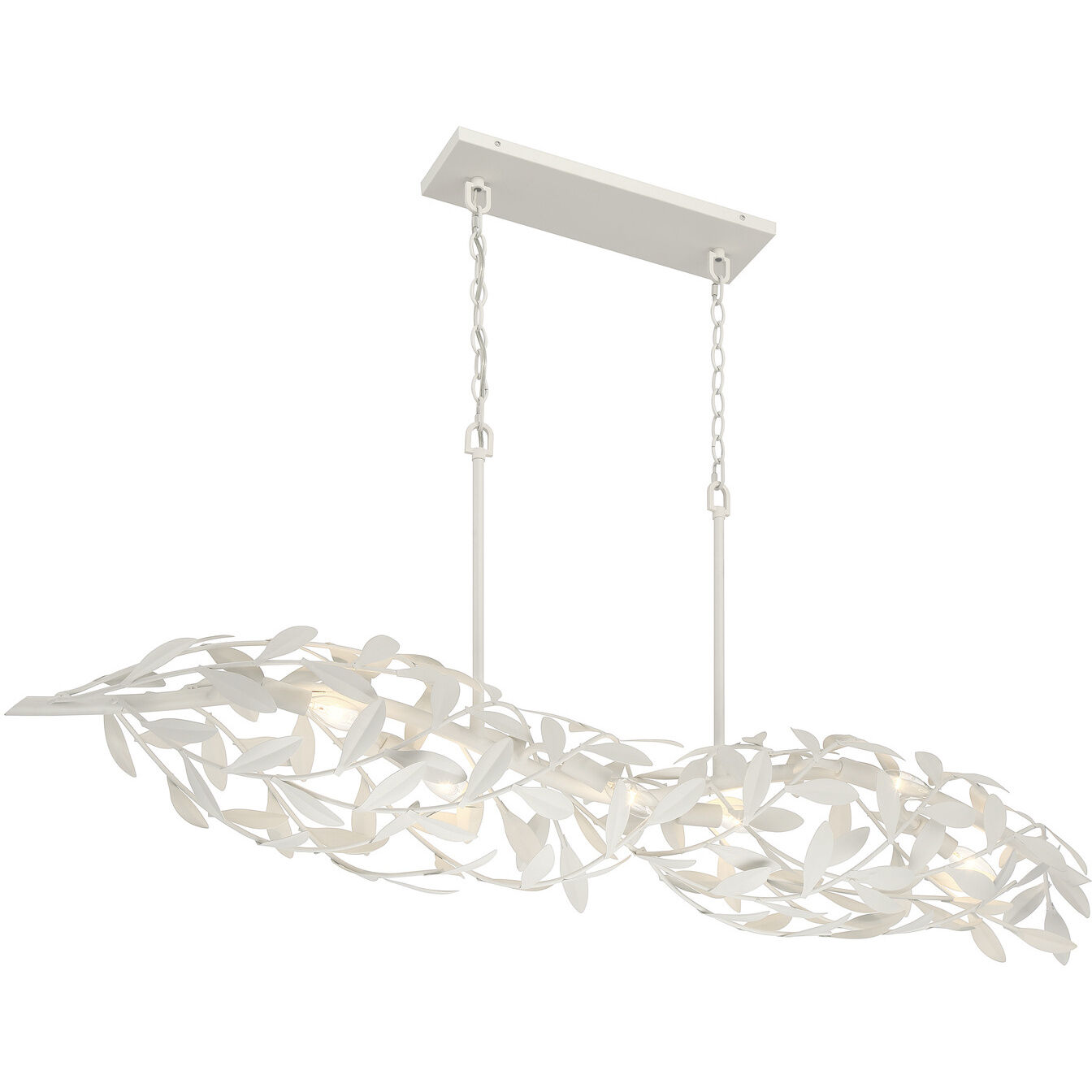 Broche 6 Light 50.5 inch Matte White Linear Chandelier Ceiling Light