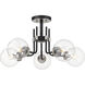 Parsons 5 Light 27 inch Matte Black and Brushed Nickel Semi Flush Mount Ceiling Light