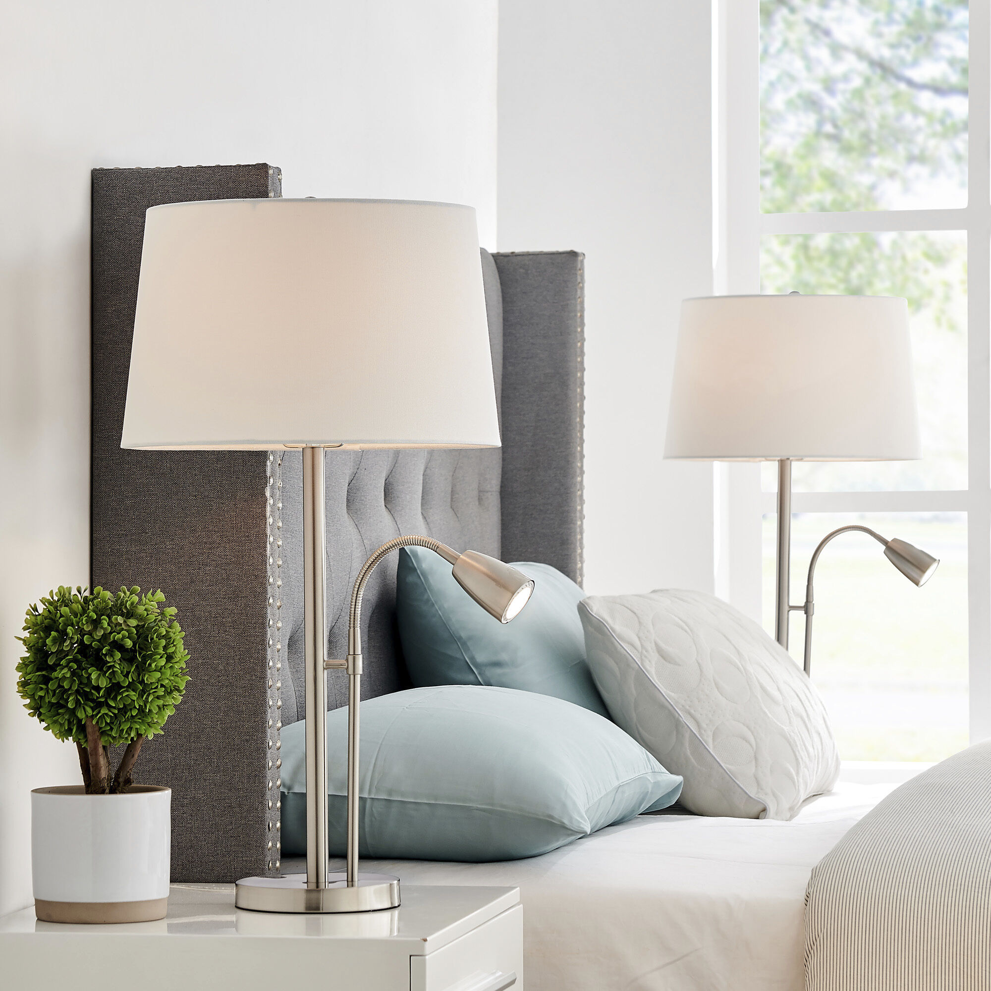 Nanette 27.5 inch 60.00 watt Nickel Table Lamp Portable Light