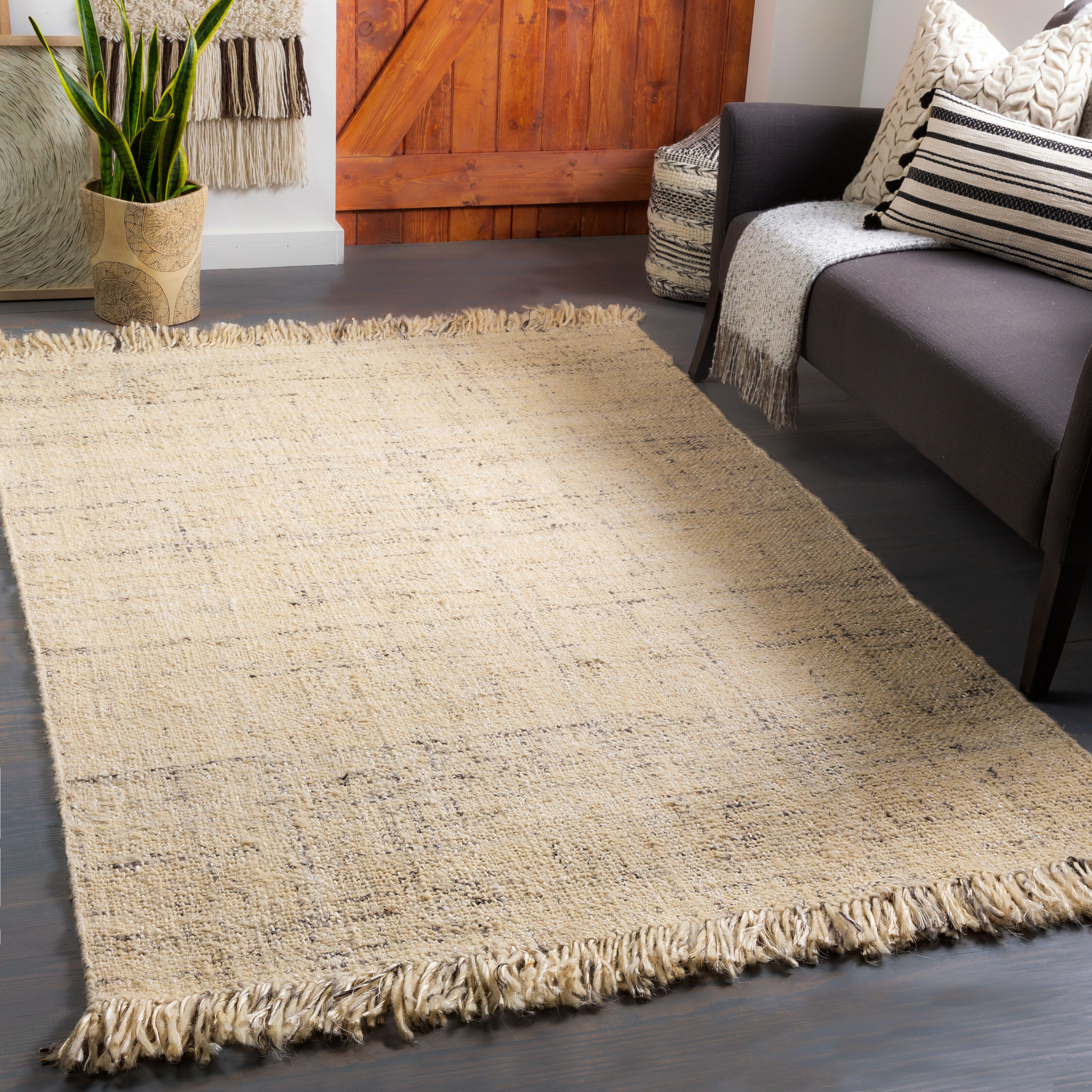 Linden 90 X 60 inch Gray Rug in 5 x 8, Rectangle