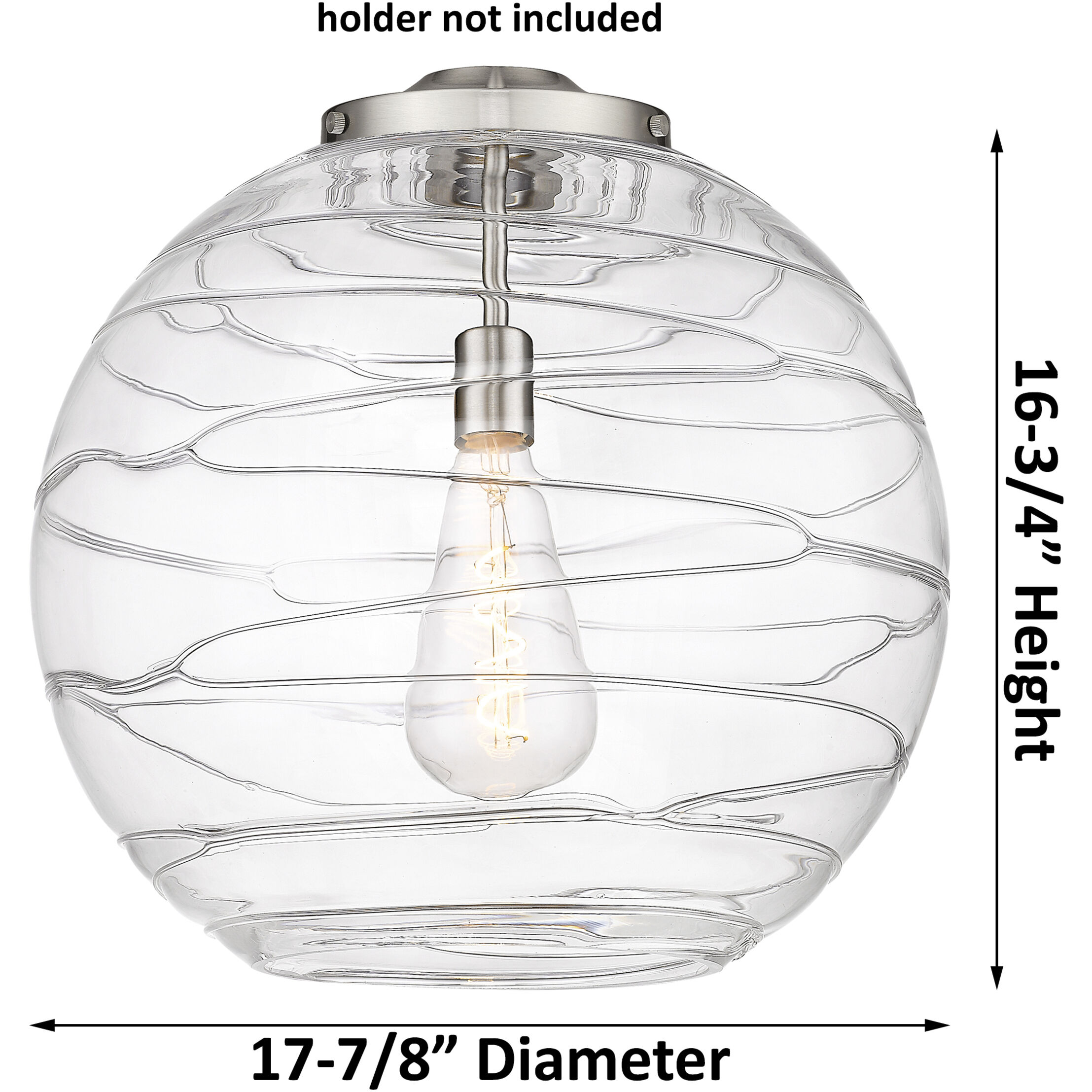 Ballston Athens Deco Swirl LED 17.88 inch Antique Copper Statement Pendant Ceiling Light in Clear Deco Swirl