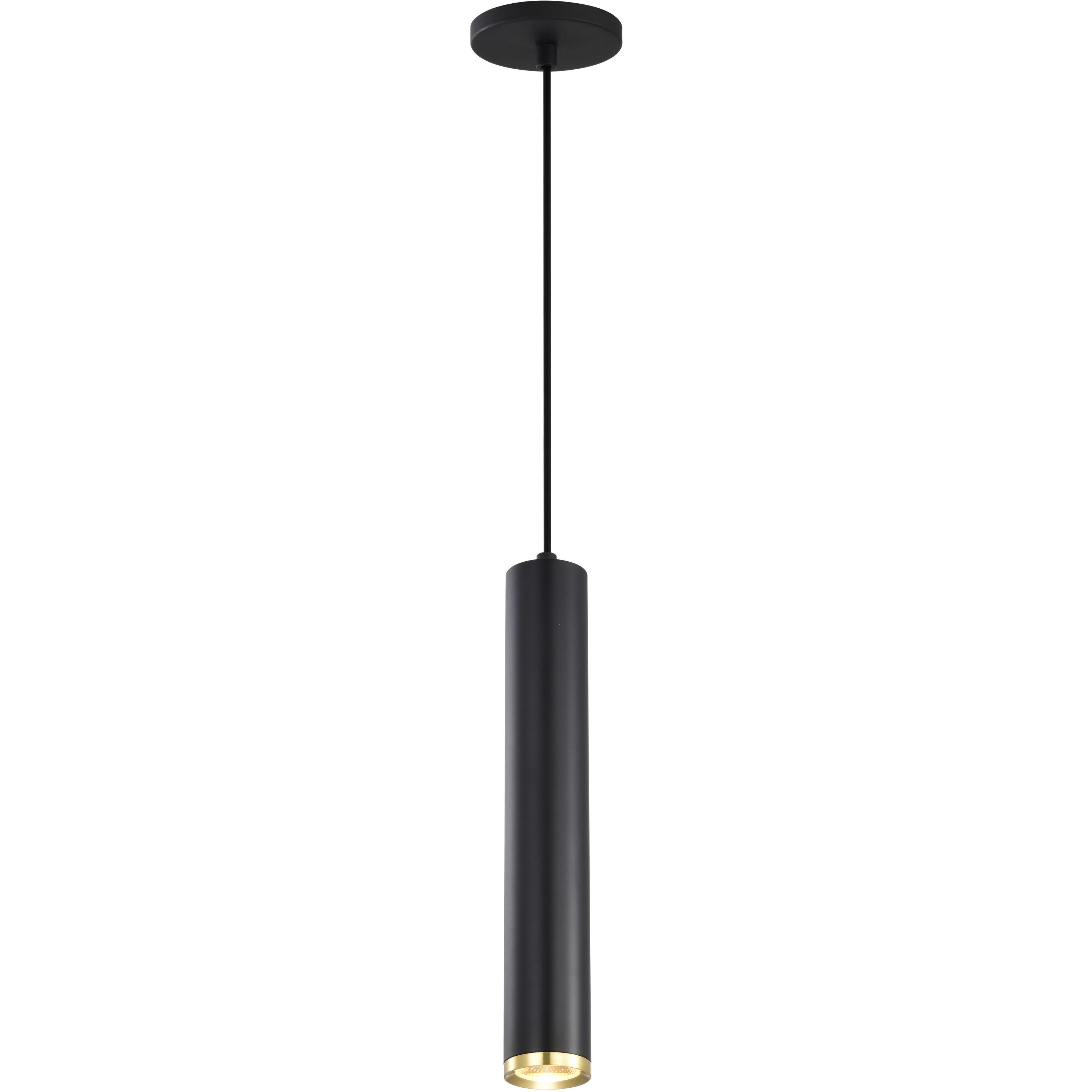 Century LED 2.56 inch Matte Black and Brushed Brass Pendant Ceiling Light