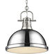 Yep Duncan 1 Light 14 inch Pewter Pendant Ceiling Light in Chrome, Large