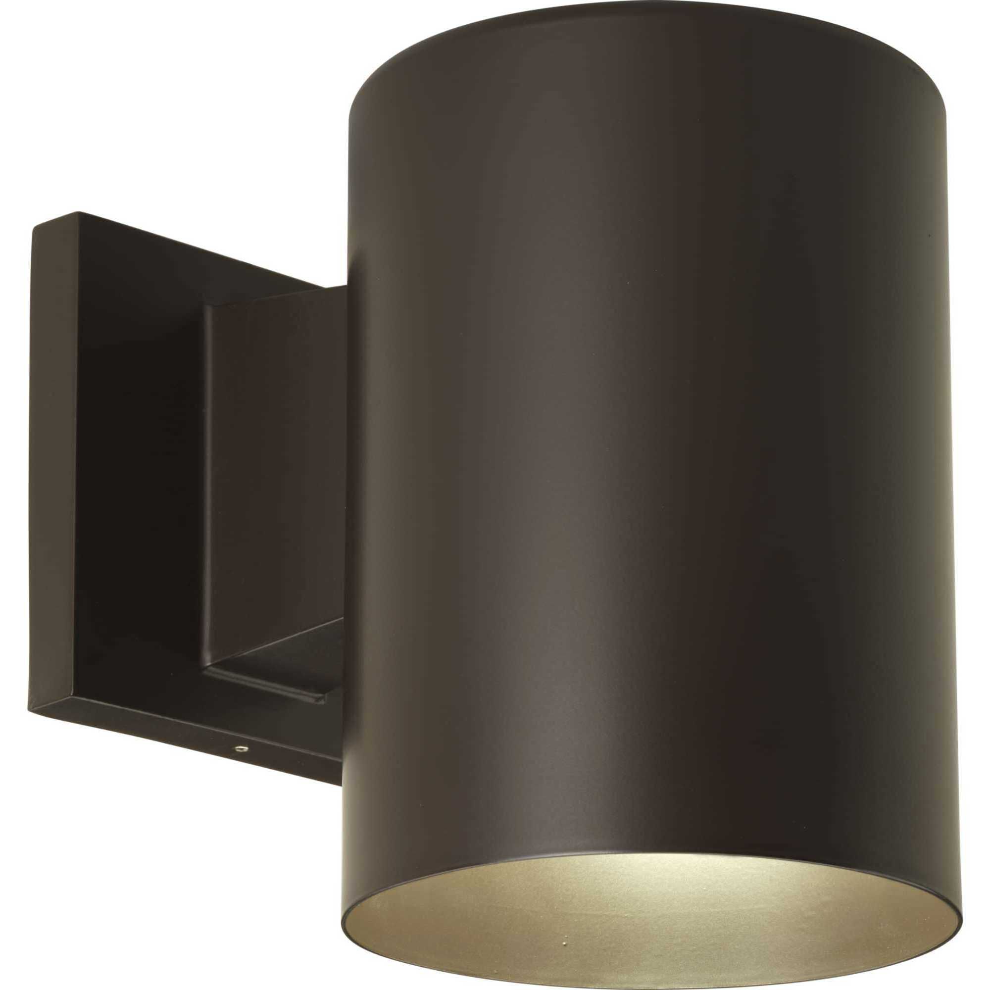Cylinder Outdoor Wall Cylinder in Antique Bronze, LED Lamping, Progress LED