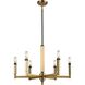 Mandeville 6 Light 23 inch Satin Brass with Oil Rubbed Bronze Chandelier Ceiling Light