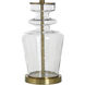 Cameron 30 inch 150 watt Clear Seeded and Gold and Off-White Table Lamp Portable Light