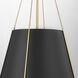 Denise 3 Light 18 inch Matte Black and Aged Brass Pendant Ceiling Light