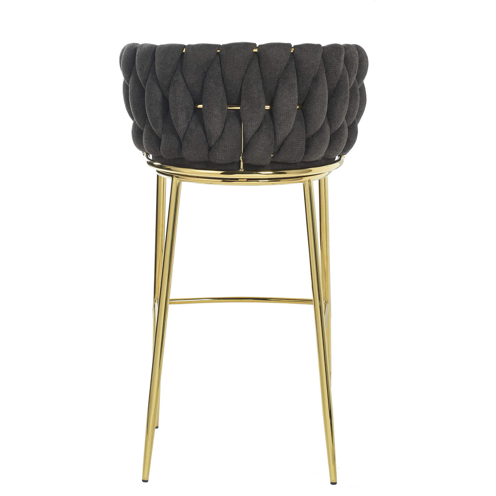 Woven Black and Polished Gold Chair