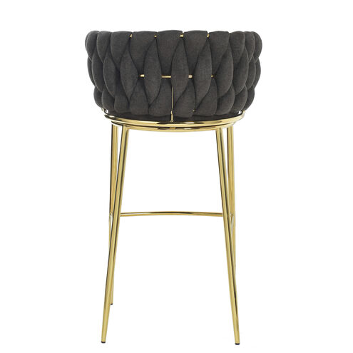 Woven Black and Polished Gold Chair