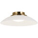 Luna LED 13.88 inch Aged Gold Brass Flush Mount Ceiling Light in Aged Gold Brass and Frosted Glass