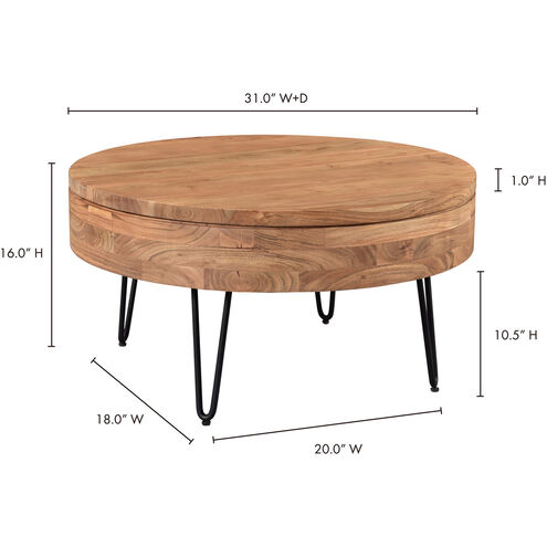 Privado 31 X 31 inch Natural Storage Coffee Table