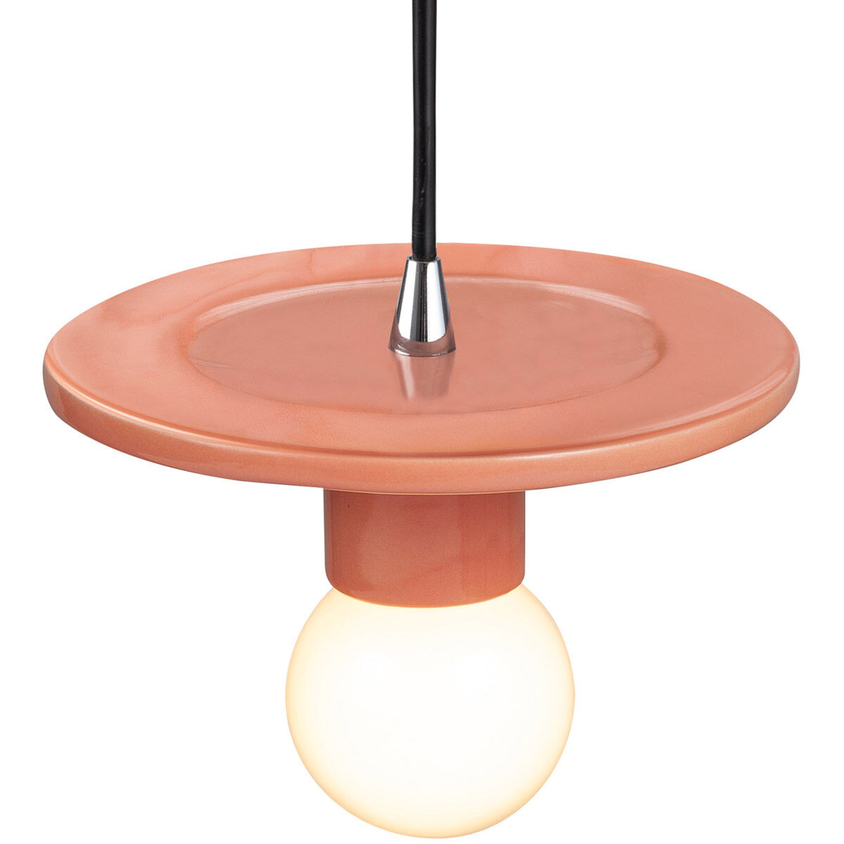 Radiance Collection 1 Light 8 inch Gloss Blush Pendant Ceiling Light