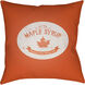 Maple Syrup 20 X 20 inch Orange and White Outdoor Throw Pillow
