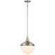 Mid-Century Schoolhouse 1 Light 12 inch Satin Nickel Mini Pendant Ceiling Light