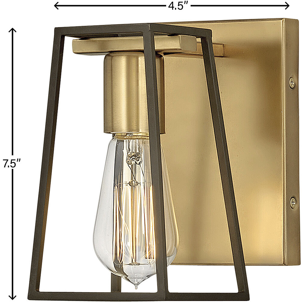 Filmore 1 Light 6.75 inch Heritage Brass with Oil Rubbed Bronze Vanity Light Wall Light